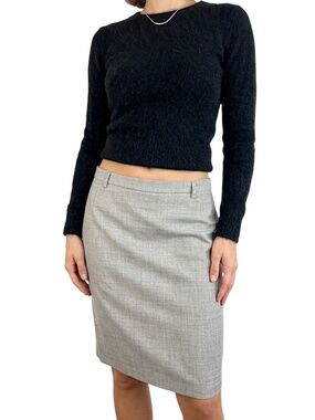 Vintage 90s archival Roberta di Camerino Italy pure wool grey pencil skirt IT 42